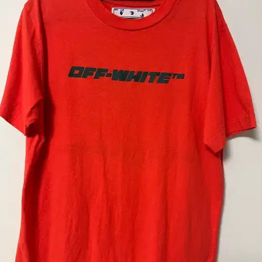 [BUNJANG] Off-White Orange Short Sleeve T-Shirt / 오프화이트 OFFWHITE 정품 주황 반팔티