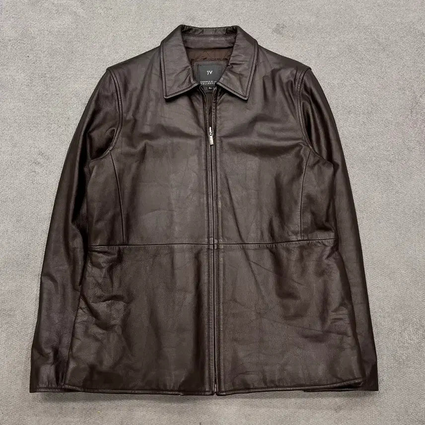 [BUNJANG] Vintage Genuine Leather Zip-Up Jacket / L 빈티지 소가죽 집업레더 자켓