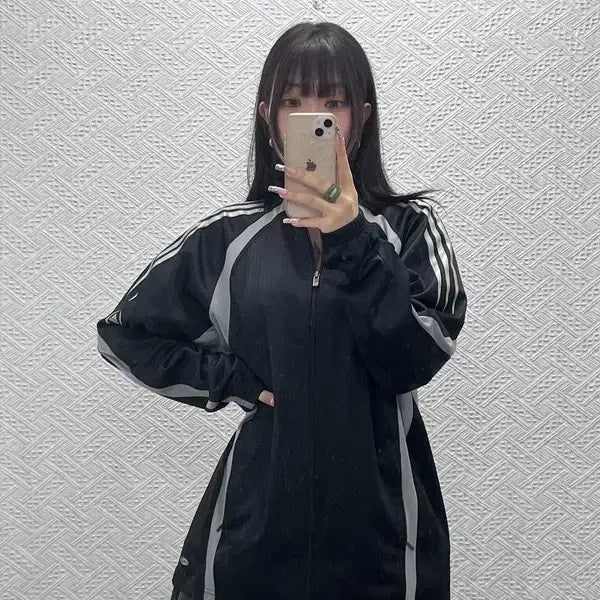 [BUNJANG] Adidas Vintage Street Punk Stripe Jersey Zip-up / 아디다스 빈티지 스트릿  펑크 스트라이프 져지 집업 100 C12825