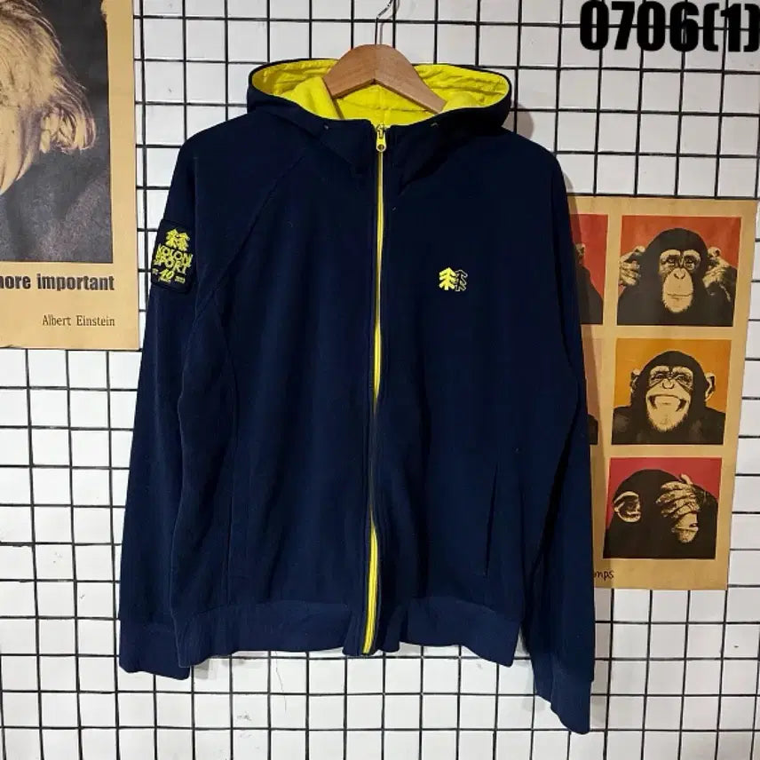 [BUNJANG] KOLON SPORT Zip-Up Hoodie Navy/Yellow Size 105 / 코오롱스포츠 집업 후드 네이비/옐로우 105