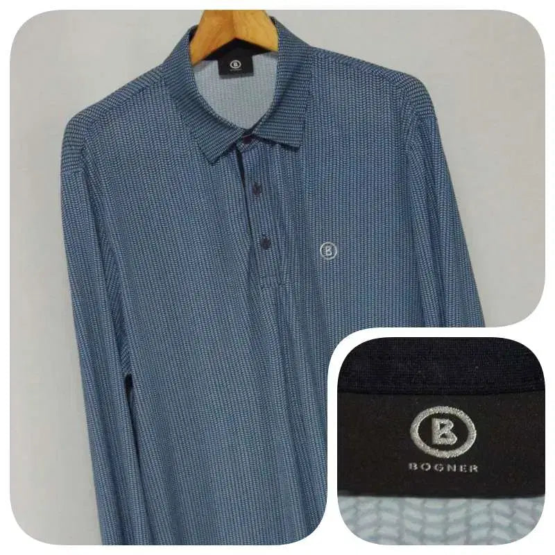 [BUNJANG] Bogner Soft Golf Performance PK T-Shirt Men's Blue 110 / 보그너 소프트 기능성 골프 PK티셔츠 남성110