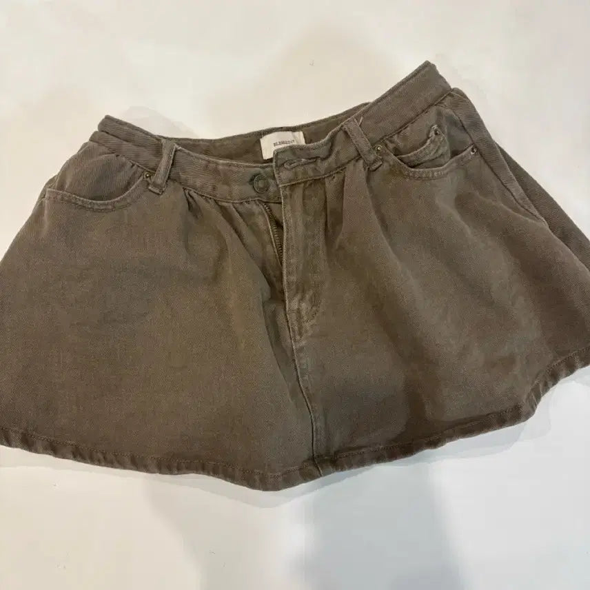 [BUNJANG] Imvely Blessed17 Khaki Denim Mini Skirt Size M / 임블리 블레스드17 카키데님 스커트