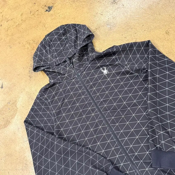 [BUNJANG] Genuine Spider Geometric Pattern Hoodie Zip-up Black / [정품/S] 스파이더 후드집업 블랙 기하학 패턴