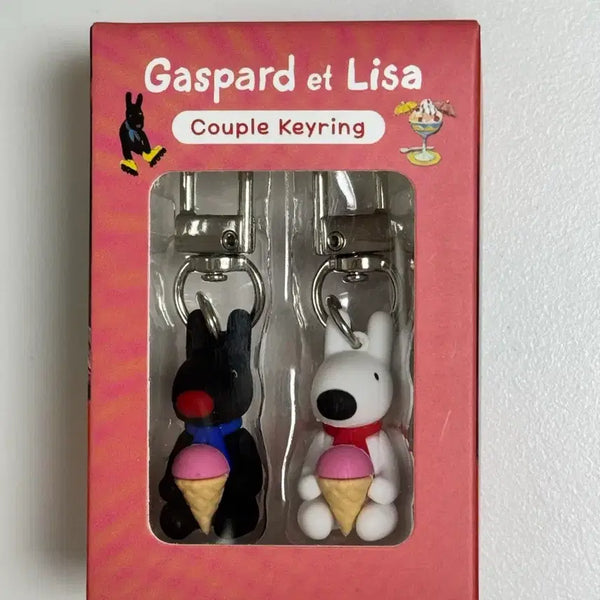 [BUNJANG] Gaspard & Lisa Couple Keyring (Ice Cream) / 가스파드와 리사 피규어 커플 키링 (아이스크림)