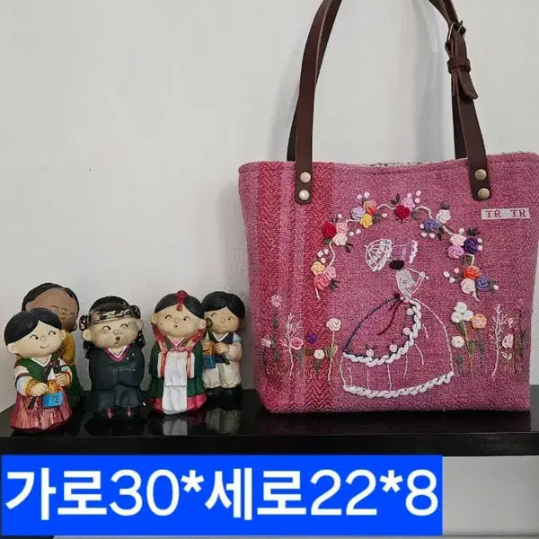 [BUNJANG] French Embroidery Hemp Linen Bag / 프랑스자수 햄프린넨 가방