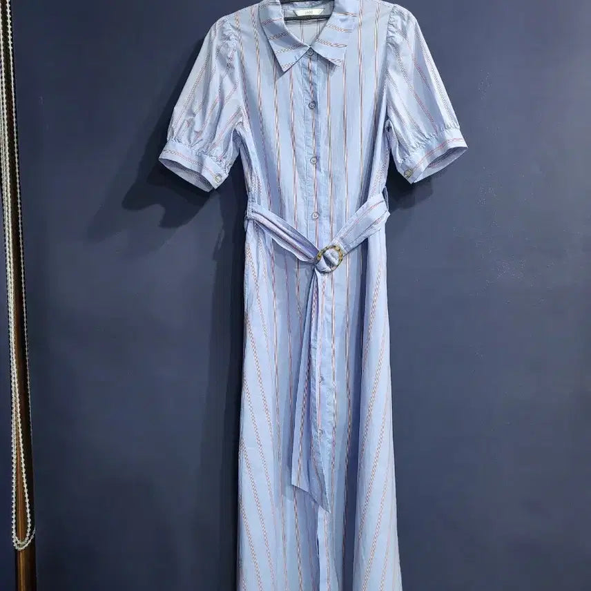 [BUNJANG] ZOOC Striped Belt Long Dress / ZOOC 스트라이프 벨트 롱원피스