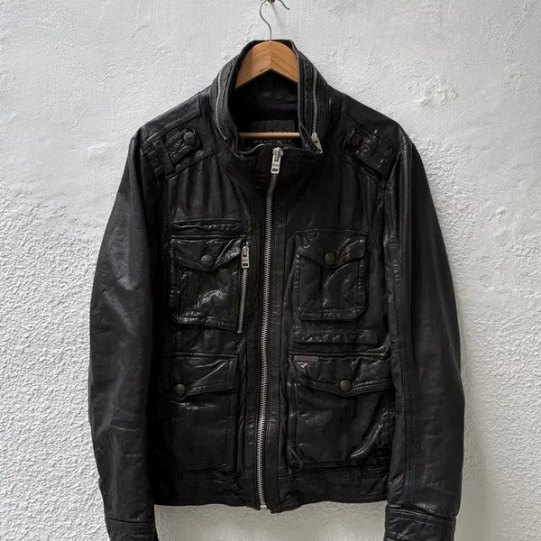 [BUNJANG] Buckaroo Vintage Leather Biker Jacket (L) / [L] 버커루 빈티지 레더 바이커 자켓
