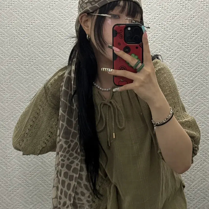 [BUNJANG] Vintage Hime Gyaru Leopard Sheer Scarf / 빈티지 히메갸루 호피 레오파드 시어 스카프 K0411