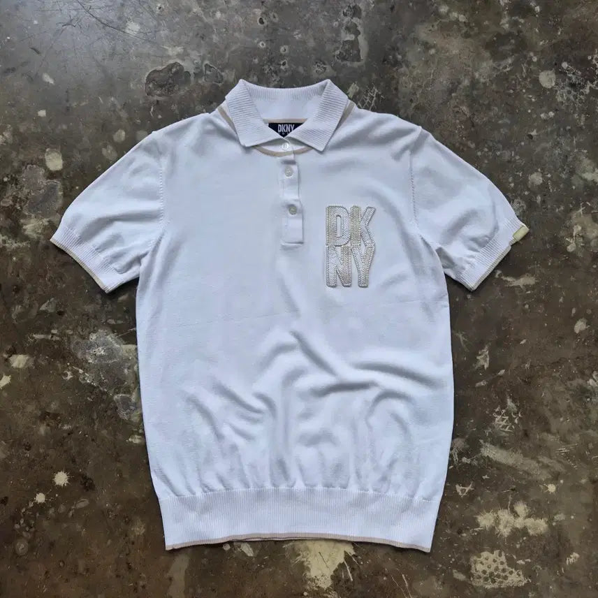 [BUNJANG] DKNY Women's Short Sleeve Collar Knit Golf Wear (Size S) / S) DKNY 골프 반팔 카라니트 여성 골프웨어 골프 의류