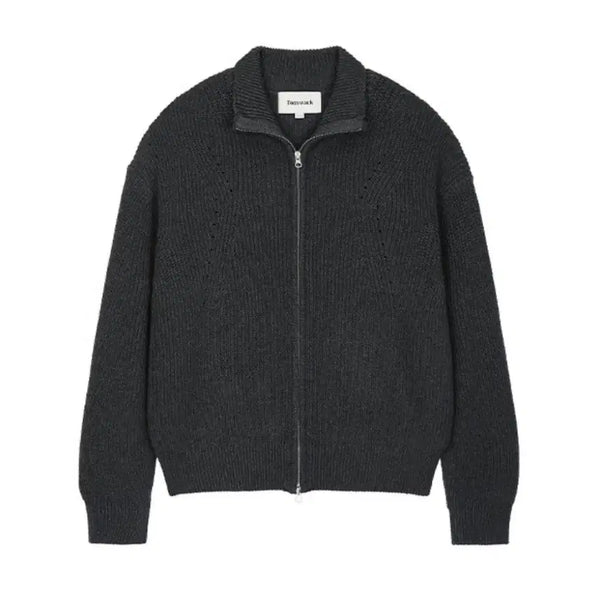 [BUNJANG] Tonywack Knit Zip-Up Charcoal L / 토니웩 니트집업 차콜 L사이즈