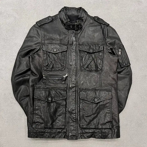 [BUNJANG] Christ Christie 100 Lambskin Leather Jacket Quad Pocket / 100 크리스크리스티 양가죽 쿼드포켓 레더자켓