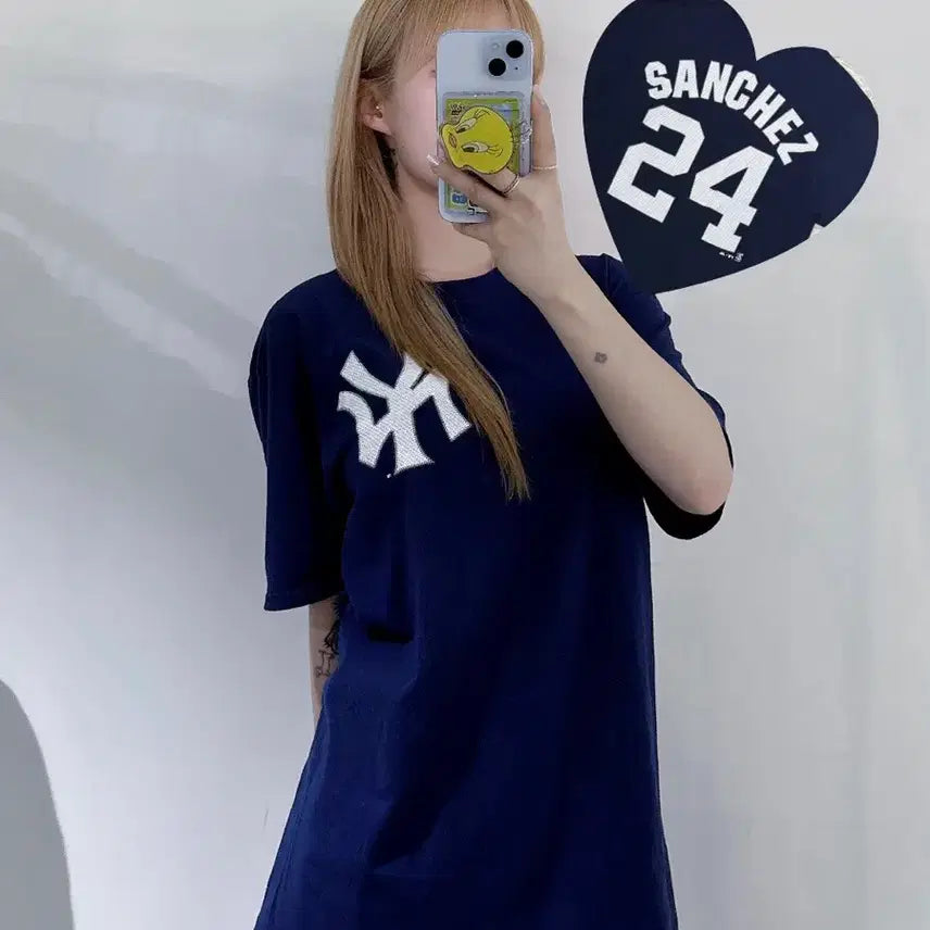 [BUNJANG] Majestic New York Yankees Back Logo T-Shirt / 마제스틱 뉴욕양키스 백로고 반팔