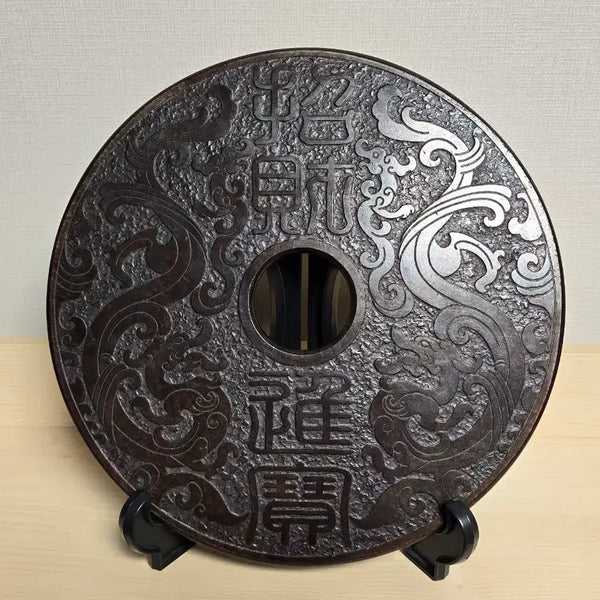 [BUNJANG] Large Natural Jade Double-Sided Carving Dragon and Phoenix / 옥공예, 대형 용봉문 천연옥 양면 조각