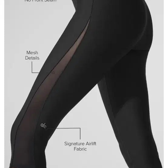 [BUNJANG] Alo Mesh Capri Leggings XS Black / 알로 메쉬 카프리 레깅스 xs