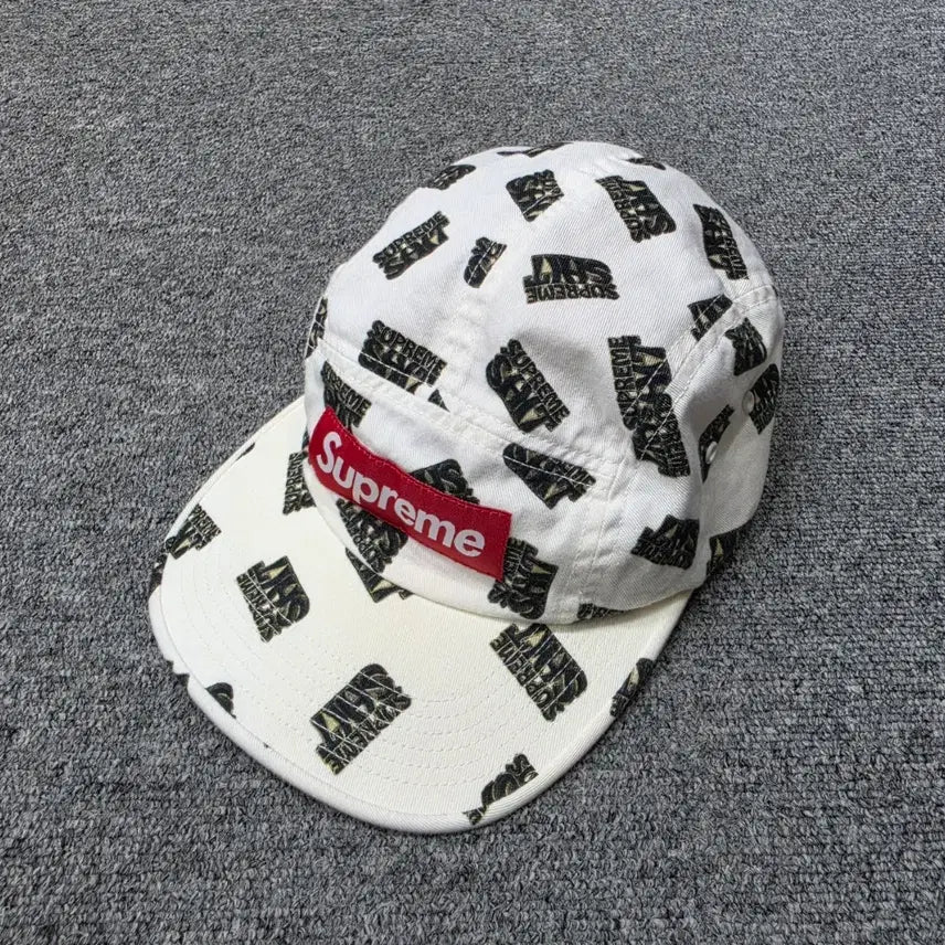 [BUNJANG] Supreme All Over Logo Printing Camp Cap Hat / 슈프림 올오버 로고 프린팅 캠프캡 모자