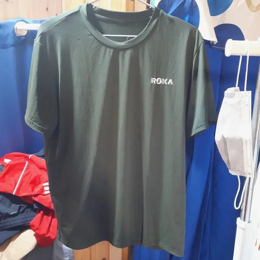 [BUNJANG] ROKA Military Short-Sleeve T-Shirt Khaki (L) / 군용 반팔 티셔츠 카키색 L