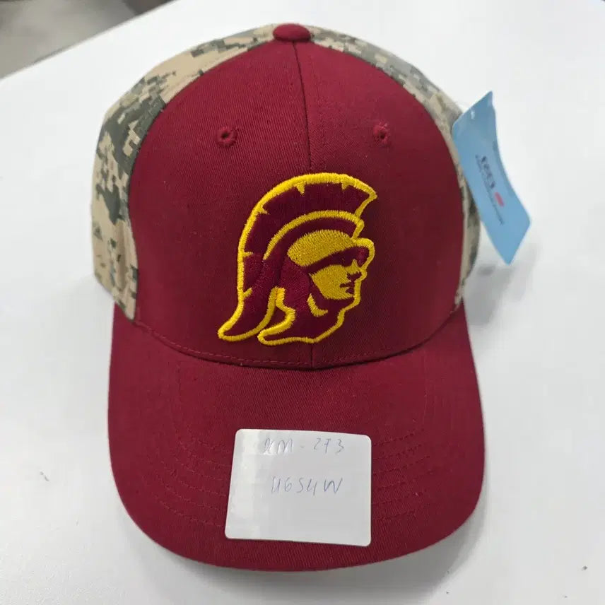 [BUNJANG] USC Trojan Horse Embroidery Baseball Cap Burgundy / USC 트로이 목마 자수 야구모자 버건디