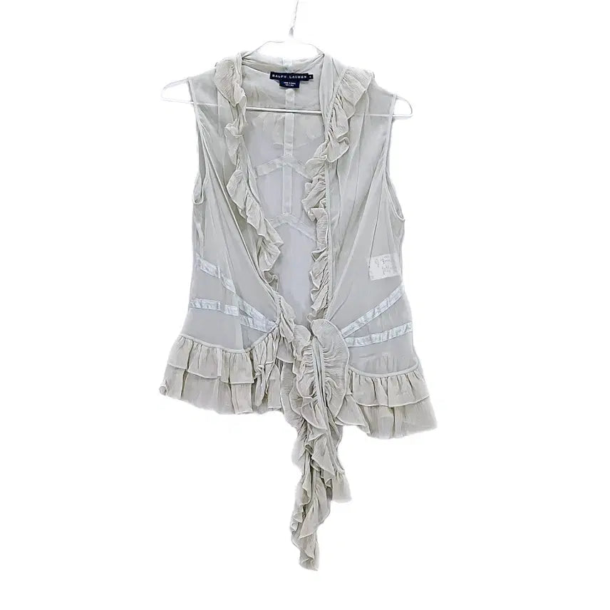 [BUNJANG] Ralph Lauren Women's Feminine Silk Blouse Ivory 85 / 랄프로렌 여성 페미닌한 실크블라우스 85 아이보리 01134