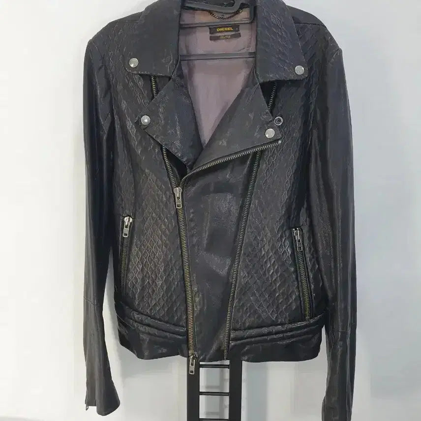 [BUNJANG] Diesel Black Gold Lambskin Rider Jacket / 디젤 블랙 골드 양가죽 라이더 자켓 M