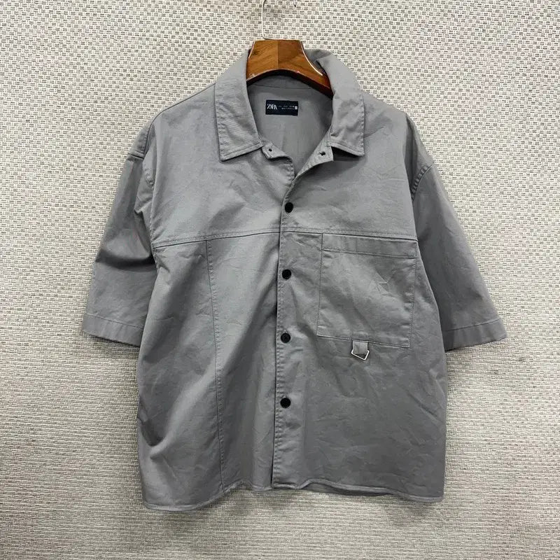 [BUNJANG] ZARA Half Sleeve Shirt Jacket L / 자라 ZARA 반팔 셔츠 자켓 L D07593
