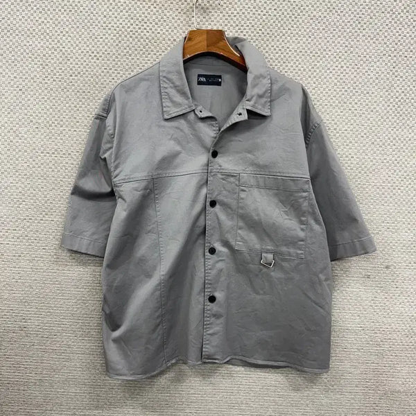 [BUNJANG] ZARA Half Sleeve Shirt Jacket L / 자라 ZARA 반팔 셔츠 자켓 L D07593