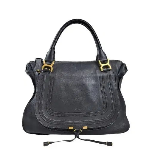 [BUNJANG] Chloe Marcie Large Black Leather Satchel Bag / 정품 끌로에 마르씨 블랙 라지
