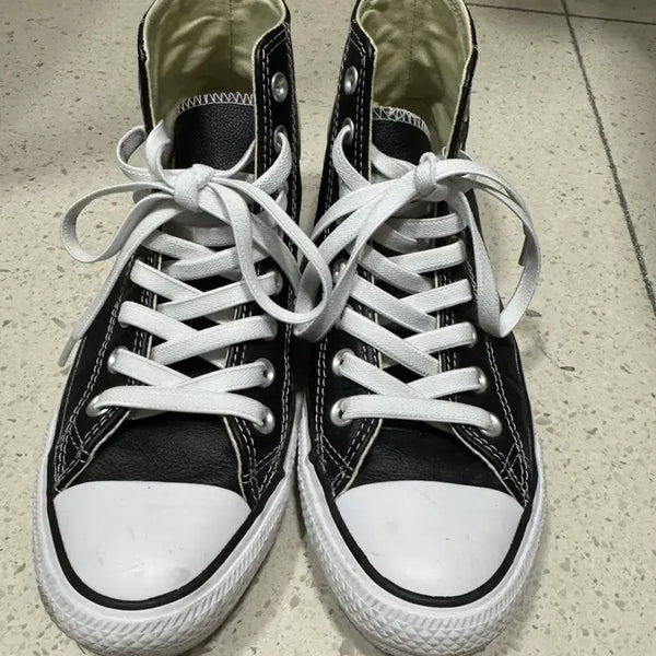 [BUNJANG] Converse All Star High Leather Black US 7 / [250]컨버스 올스타 하이 레더