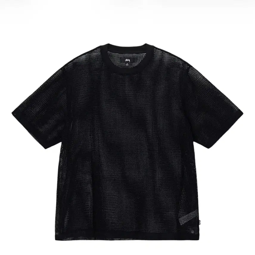 [BUNJANG] Stussy Cotton Mesh Short Sleeve Crew Black / Stussy 스투시 코튼 메쉬 숏슬리브 크루 블랙