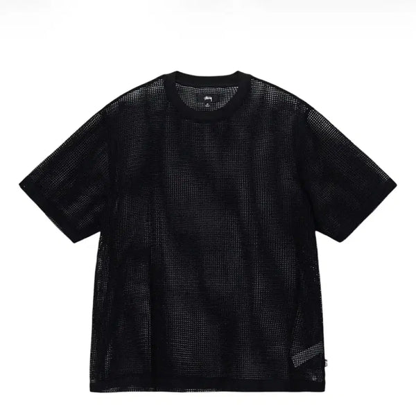 [BUNJANG] Stussy Cotton Mesh Short Sleeve Crew Black / Stussy 스투시 코튼 메쉬 숏슬리브 크루 블랙