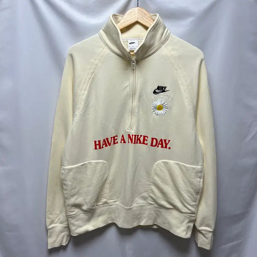 [BUNJANG] Nike HBR Daisy Midlayer Half Zip-Up Ivory XL / [정품/XL] 나이키 HBR 미드레이어 데이지 아이보리 하프 반집업
