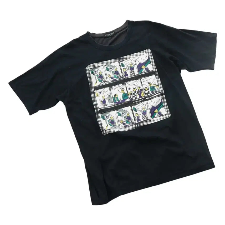 [BUNJANG] Mr.JUNKO Vintage Comic Graphic Black T-Shirt / 미스터준코 빈티지 만화 코믹스 그래픽 블랙 반팔티셔츠 (M)