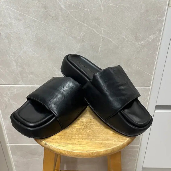 [BUNJANG] Romantic Move x Kkang Platform Heightening Slippers (Black, 280) / (땡처리)로맨틱무브X깡 키높이 슬리퍼(280)