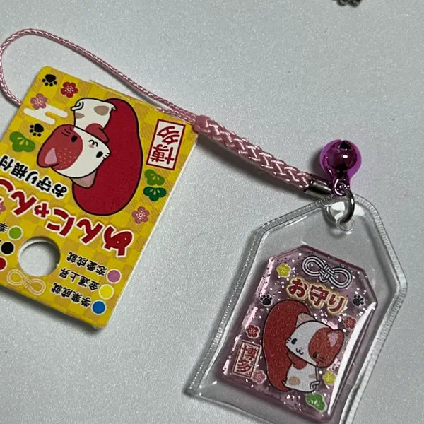 [BUNJANG] Japanese Vintage Cat Amulet Charm Keychain Strap / 일본 고전 고양이 부적 키링 스트랩