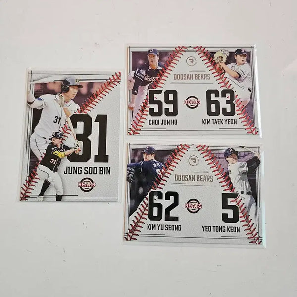 [BUNJANG] 2024 KBO Rainbow Pairing Doosan Bears - Suh-bin Jung, Taek-yeon Kim Bundle Set (3 Cards) / 2024 kbo 레인보우 두산 페어링 정수빈 김택연 등등 3장 랏
