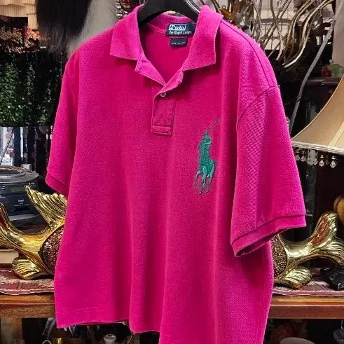 [BUNJANG] Polo Ralph Lauren Pink Short-Sleeve Polo Shirt / 폴로 랄프로렌 핑크색 카라티
