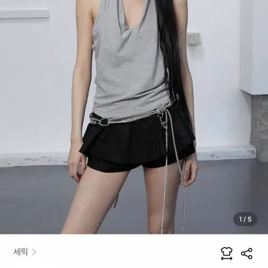 [BUNJANG] Seric Drape Halterneck Melange Grey New / 세릭 드레이프 홀터넥 멜란지그레이 새상품