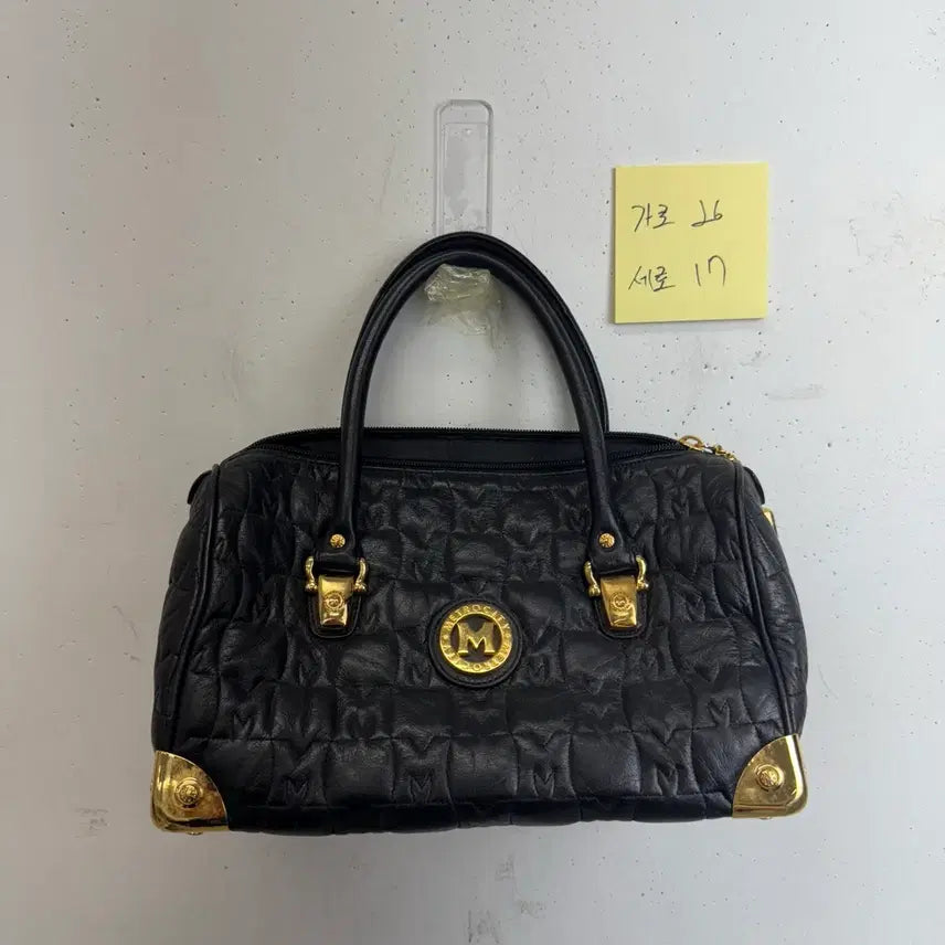 [BUNJANG] Metroc City Black Quilted Shoulder Bag Gold Hardware / 메트로시티 가방 블랙 금장 퀼팅