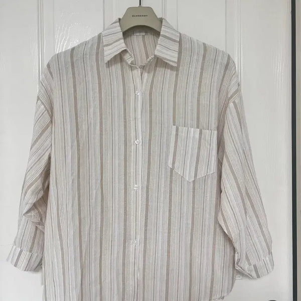 [BUNJANG] Women's Striped Pattern Shirt / 스트라이프 패턴 셔츠