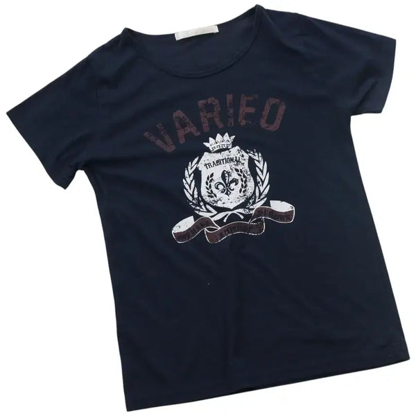 [BUNJANG] Rude Garret Vintage Crest Graphic Navy Short Sleeve T-Shirt (M) / 루드 가렛 빈티지 크레스트 그래픽 네이비 반팔티셔츠 (M)