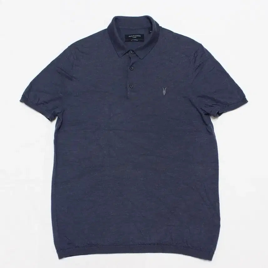 [BUNJANG] All Saints Men's Merino Wool Knit Short Sleeve T-Shirt Navy L / 올세인츠 남성 L 울 니트 반팔 티셔츠 좋음/L02