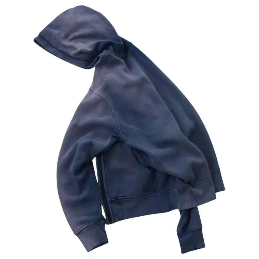[BUNJANG] Vintage Fading Wash Navy Hooded Zip-Up Jacket (L) / 빈티지 페이딩 워싱 네이비 후드 집업 자켓 (L)