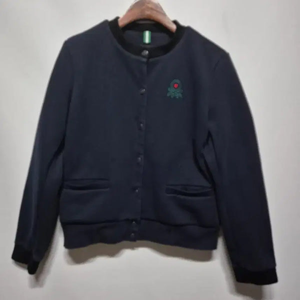 [BUNJANG] Benetton Logo Embroidered Blouson Jacket Navy (M) / 베네통 블루종 자켓 네이비 M