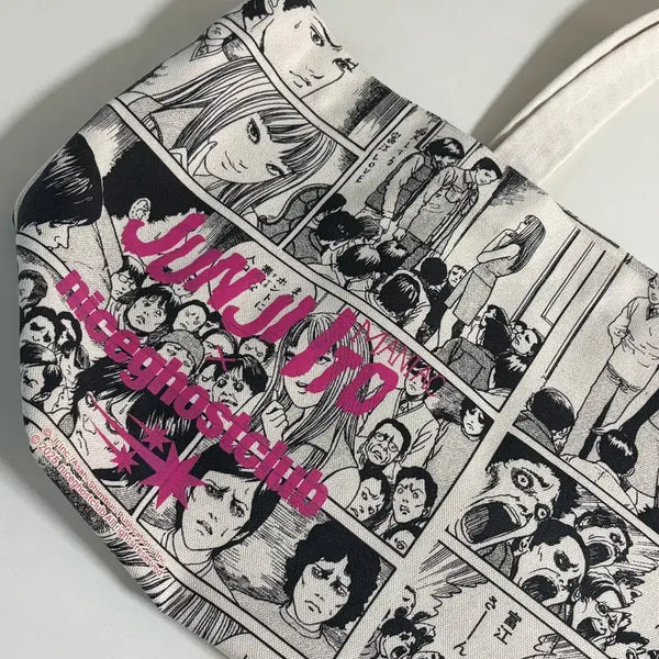 [BUNJANG] Nice Ghost Club Ito Junji Maniac Cartoon Big Tote Bag / 나이스고스트클럽 이토준지 매니악 카툰 빅 토트백 가방 빅백