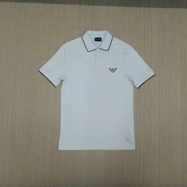 [BUNJANG] Emporio Armani Logo Collar T-Shirt White Cotton / M (175/100A) 엠포리오 아르마니 로고 카라티