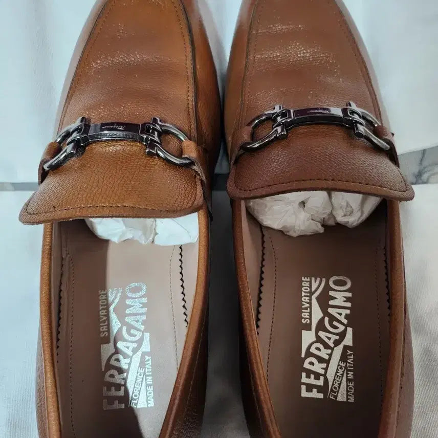 [BUNJANG] Ferragamo Brown Leather Loafers Men's Size 265 / 정품 페라가모 로퍼 갈색 남성 신발 265