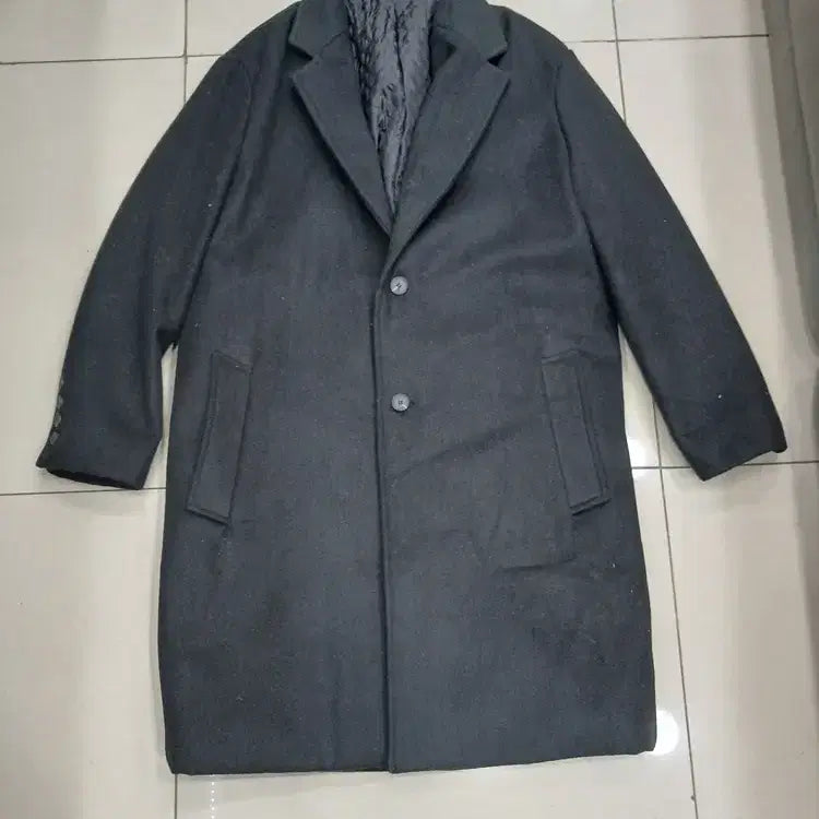 [BUNJANG] Modernif M Black Wool Padded Coat (Approx. Size 100) / 모던이프  M 오버핏 약100사이즈 검정 누빔안감 따뜻 모직패딩코트 중고