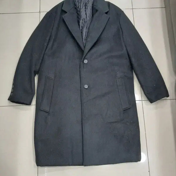 [BUNJANG] Modernif M Black Wool Padded Coat (Approx. Size 100) / 모던이프  M 오버핏 약100사이즈 검정 누빔안감 따뜻 모직패딩코트 중고