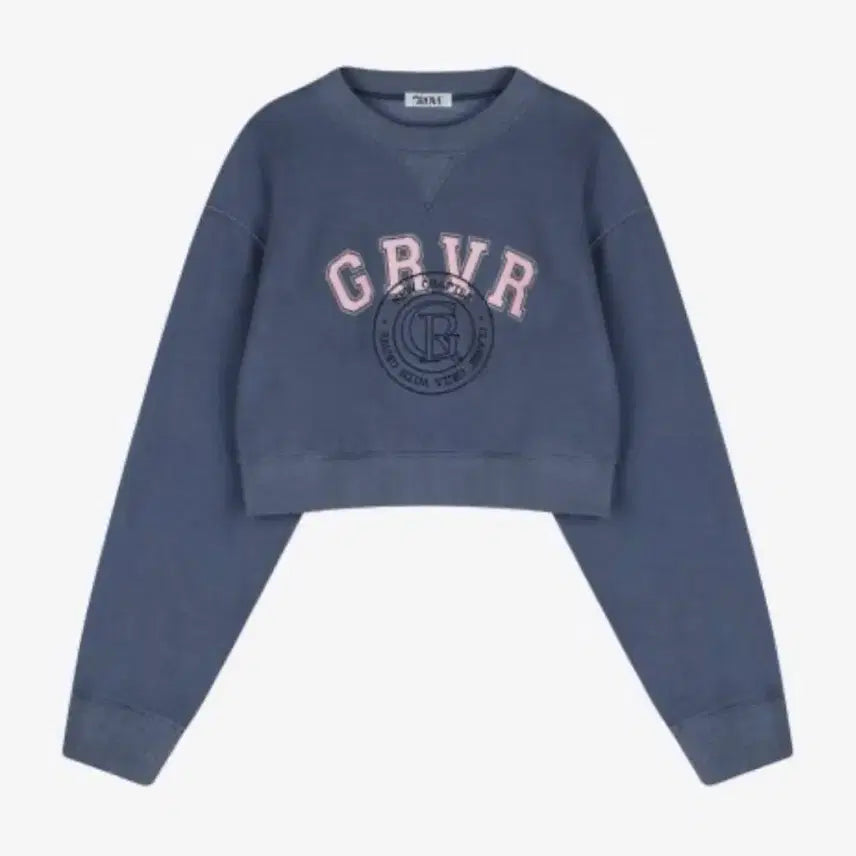 [BUNJANG] GRVR Embroidered Cropped Sweatshirt / 그로브 GRVR 자수 크롭 맨투맨