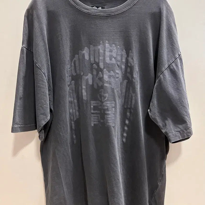 [BUNJANG] NOMENUEL Poly Tulle Short Sleeve T-Shirt Charcoal / 노메뉴얼 폴리테루 반팔