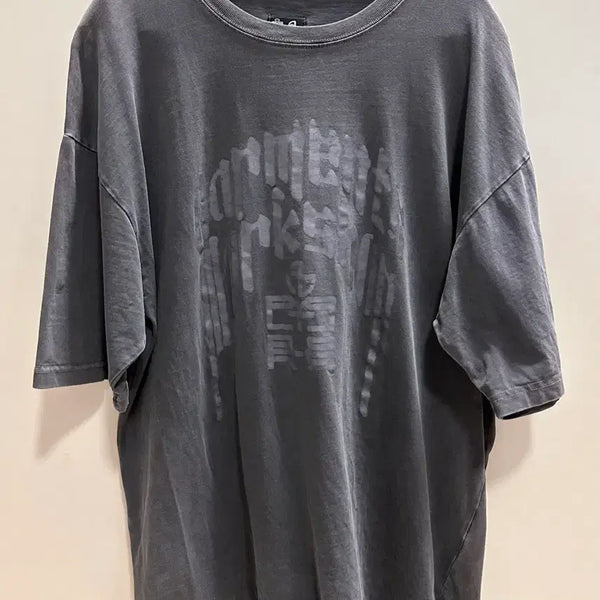 [BUNJANG] NOMENUEL Poly Tulle Short Sleeve T-Shirt Charcoal / 노메뉴얼 폴리테루 반팔